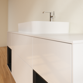 Тумба под раковину Villeroy & Boch Finion 160х50,1 см с подсветкой МДФ глянцевый белый лак/стекло белое матовое F451PDGF