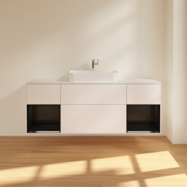 Тумба под раковину Villeroy & Boch Finion 160х50,1 см с подсветкой МДФ белый матовый лак/стекло белое матовое F451PDMT