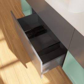 Тумба под раковину Villeroy & Boch Finion 160х50,1 см с подсветкой МДФ антрацит матовый лак/стекло белое матовое F451GMGK