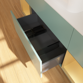 Тумба под раковину Villeroy & Boch Finion 160х50,1 см с подсветкой МДФ оливковый матовый лак/стекло белое матовое F451HFGM