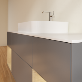 Тумба под раковину Villeroy & Boch Finion 160х50,1 см с подсветкой МДФ антрацит матовый лак/стекло белое матовое F451PCGK