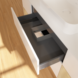 Тумба под раковину Villeroy & Boch Finion 160х50,1 см с подсветкой МДФ белый матовый лак/стекло белое матовое F451PCMT