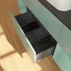 Тумба под раковину Villeroy & Boch Finion 160х50,1 см с подсветкой МДФ оливковый матовый лак/стекло черное матовое F452GMGM