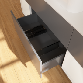 Тумба под раковину Villeroy & Boch Finion 160х50,1 см с подсветкой МДФ антрацит матовый лак/стекло белое матовое G451GFGK