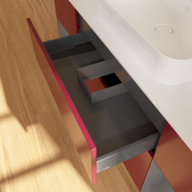 Тумба под раковину Villeroy & Boch Finion 160х50,1 см с подсветкой МДФ пион матовый лак/стекло белое матовое G451GKHB