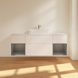 Тумба под раковину Villeroy & Boch Finion 160х50,1 см с подсветкой МДФ белый матовый лак/стекло белое матовое G451GKMT