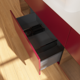 Тумба под раковину Villeroy & Boch Finion 160х50,1 см с подсветкой МДФ пион матовый лак/стекло белое матовое G451GNHB