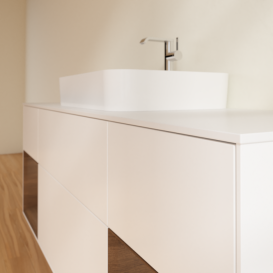 Тумба под раковину Villeroy & Boch Finion 160х50,1 см с подсветкой МДФ белый матовый лак/стекло белое матовое G451GNMT