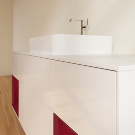 Тумба под раковину Villeroy & Boch Finion 160х50,1 см с подсветкой МДФ глянцевый белый лак/стекло белое матовое G451HBGF