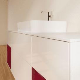 Тумба під раковину Villeroy & Boch Finion 160х50,1 см з підсвіткою МДФ білий глянцевий лак/скло біле матове G451HBGF