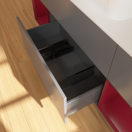 Тумба под раковину Villeroy & Boch Finion 160х50,1 см с подсветкой МДФ антрацит матовый лак/стекло белое матовое G451HBGK