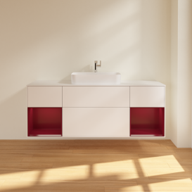 Тумба под раковину Villeroy & Boch Finion 160х50,1 см с подсветкой МДФ белый матовый лак/стекло белое матовое G451HBMT