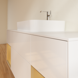 Тумба под раковину Villeroy & Boch Finion 160х50,1 см с подсветкой МДФ глянцевый белый лак/стекло белое матовое G451HFGF