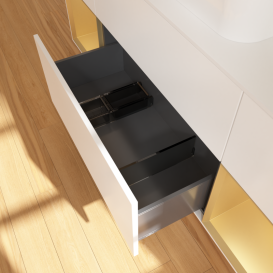 Тумба під раковину Villeroy & Boch Finion 160х50,1 см із підсвічуванням МДФ білий матовий лак/скло біле матове G451HFMT