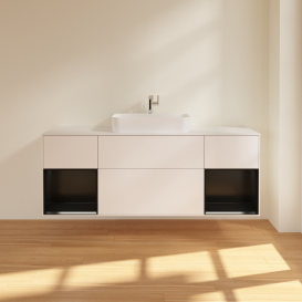 Тумба под раковину Villeroy & Boch Finion 160х50,1 см с подсветкой МДФ белый матовый лак/стекло белое матовое G451PDMT