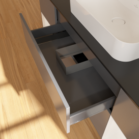 Тумба под раковину Villeroy & Boch Finion 160х50,1 см с подсветкой МДФ антрацит матовый лак/стекло черное матовое G452GFGK