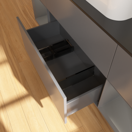 Тумба под раковину Villeroy & Boch Finion 160х50,1 см с подсветкой МДФ антрацит матовый лак/стекло черное матовое G452GKGK