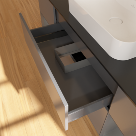 Тумба под раковину Villeroy & Boch Finion 160х50,1 см с подсветкой МДФ антрацит матовый лак/стекло черное матовое G452GKGK