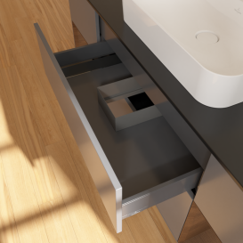 Тумба под раковину Villeroy & Boch Finion 160х50,1 см с подсветкой МДФ антрацит матовый лак/стекло черное матовое G452GNGK