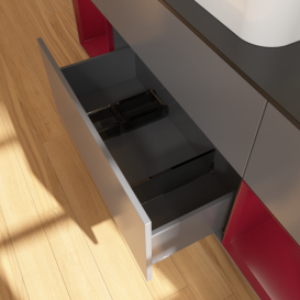 Тумба под раковину Villeroy & Boch Finion 160х50,1 см с подсветкой МДФ антрацит матовый лак/стекло черное матовое G452HBGK