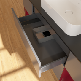 Тумба под раковину Villeroy & Boch Finion 160х50,1 см с подсветкой МДФ антрацит матовый лак/стекло черное матовое G452HBGK