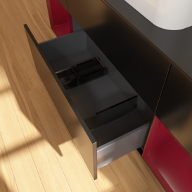 Тумба під раковину Villeroy & Boch Finion 160х50,1 см із підсвічуванням МДФ чорний матовий лак/скло чорне матове G452HBPD