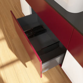 Тумба под раковину Villeroy & Boch Finion 160х50,1 см с подсветкой МДФ пион матовый лак/стекло черное матовое G452MTHB