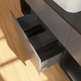 Тумба под раковину Villeroy & Boch Finion 160х50,1 см с подсветкой МДФ антрацит матовый лак/стекло черное матовое G452PDGK