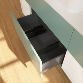 Тумба под раковину Villeroy & Boch Finion 160х50,1 см с подсветкой МДФ оливковый матовый лак/стекло белое матовое G451GFGM