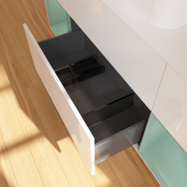 Тумба под раковину Villeroy & Boch Finion 160х50,1 см с подсветкой МДФ глянцевый белый лак/стекло белое матовое G451GMGF