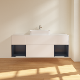 Тумба под раковину Villeroy & Boch Finion 160х50,1 см с подсветкой МДФ белый матовый лак/стекло белое матовое G451HGMT