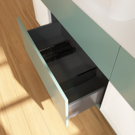 Тумба под раковину Villeroy & Boch Finion 160х50,1 см с подсветкой МДФ оливковый матовый лак/стекло белое матовое G451MTGM