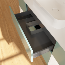 Тумба под раковину Villeroy & Boch Finion 160х50,1 см с подсветкой МДФ оливковый матовый лак/стекло белое матовое G451MTGM