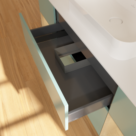 Тумба под раковину Villeroy & Boch Finion 160х50,1 см с подсветкой МДФ оливковый матовый лак/стекло белое матовое G451PCGM