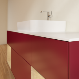 Тумба под раковину Villeroy & Boch Finion 160х50,1 см с подсветкой МДФ пион матовый лак/стекло белое матовое G451PCHB