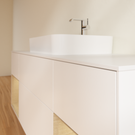 Тумба под раковину Villeroy & Boch Finion 160х50,1 см с подсветкой МДФ белый матовый лак/стекло белое матовое G451PCMT