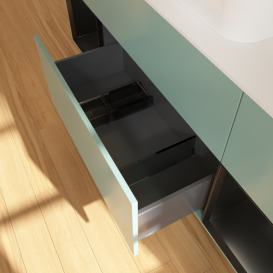 Тумба под раковину Villeroy & Boch Finion 160х50,1 см с подсветкой МДФ оливковый матовый лак/стекло белое матовое G451PDGM