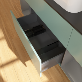 Тумба под раковину Villeroy & Boch Finion 160х50,1 см с подсветкой МДФ оливковый матовый лак/стекло черное матовое G452GKGM