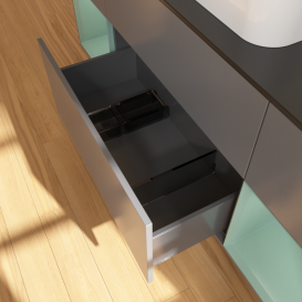 Тумба под раковину Villeroy & Boch Finion 160х50,1 см с подсветкой МДФ антрацит матовый лак/стекло черное матовое G452GMGK