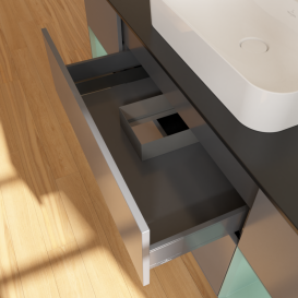 Тумба под раковину Villeroy & Boch Finion 160х50,1 см с подсветкой МДФ антрацит матовый лак/стекло черное матовое G452GMGK