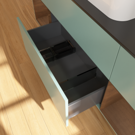 Тумба під раковину Villeroy & Boch Finion 160х50,1 см із підсвічуванням МДФ оливковий матовий лак/скло чорне матове G452GNGM