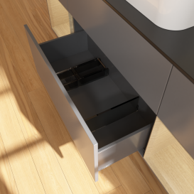 Тумба под раковину Villeroy & Boch Finion 160х50,1 см с подсветкой МДФ антрацит матовый лак/стекло черное матовое G452PCGK