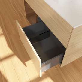 Тумба под раковину Villeroy & Boch Finion 100х50,1 см с подсветкой МДФ шпон дуба/стекло белое матовое F771GNPC