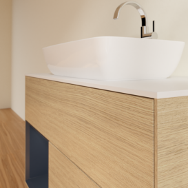 Тумба під раковину Villeroy & Boch Finion 100х50,1 см із підсвічуванням МДФ шпон дуба/скло біле матове F771HGPC