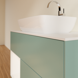 Тумба под раковину Villeroy & Boch Finion 100х50,1 см с подсветкой МДФ оливковый матовый лак/стекло белое матовое F771MTGM