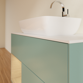 Тумба под раковину Villeroy & Boch Finion 100х50,1 см с подсветкой МДФ оливковый матовый лак/стекло белое матовое F771PCGM