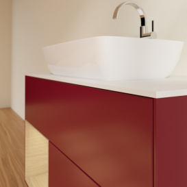 Тумба под раковину Villeroy & Boch Finion 100х50,1 см с подсветкой МДФ пион матовый лак/стекло белое матовое F771PCHB