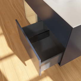 Тумба под раковину Villeroy & Boch Finion 100х50,1 см с подсветкой МДФ темно-синий матовый лак/стекло белое матовое F771PCHG