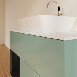 Тумба под раковину Villeroy & Boch Finion 100х50,1 см с подсветкой МДФ оливковый матовый лак/стекло белое матовое F771PDGM