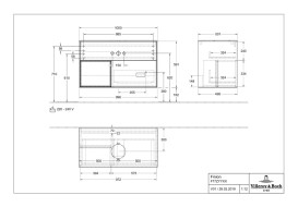 Тумба под раковину Villeroy & Boch Finion 100х50,1 см с подсветкой МДФ оливковый матовый лак/стекло черное матовое F772GFGM
